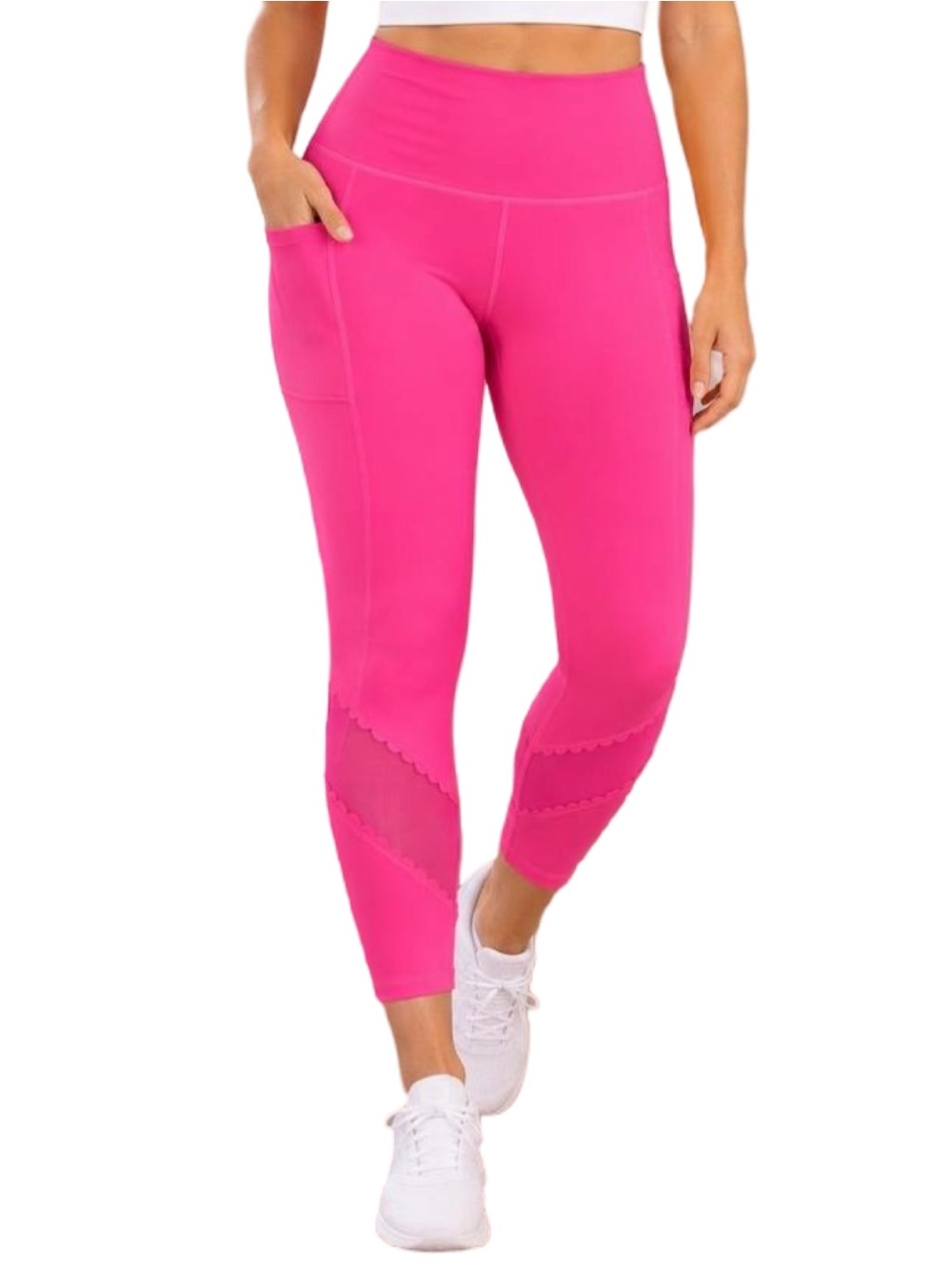 Lilly Pulitzer Women’s Size L Bright Pink Mesh Detail High Rise Leggings